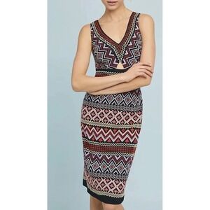 Akemi‎ + Kin Anthropologie Embroidered Sheath Dress 14 Black